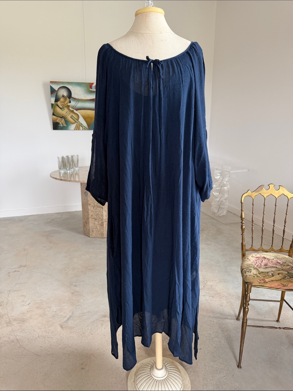 Johnny Was Navy Blue Maxi Cover Dress
